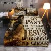 In God I Trust Blue Delicate Flower Quilt Bedding Set - Christian Bedroom - Religious Home Decor