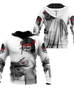 In The Arms Of Lord God 3D Hoodie For Man And Women, Jesus Printed 3D Hoodie