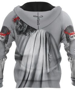In the Arms Of Lord Grey Tone God 3D Hoodie For Man And Women, Jesus Printed 3D Hoodie