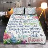 Jasmine Book Wooden Cross Just Pray Quilt Bedding Set Art - Christian Art - Bible Verse Bedroom - Religious Home Decor
