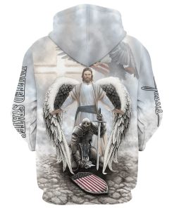 Jesus And Angel Warrior, One Nation Under God Hoodie For Men & Women, God 3D Printed Hoodie, Christian Apparel Hoodies