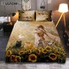 Jesus And Doves Baptism Quilt Bedding Set Bedroom - Bible Verse Quilt Bedding Set Art - Christian Home Decor