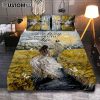 Jesus And German Shepherd Dog Walking Rice Field Quilt Bedding Set Cover Twin Bedding Decor - Christian Bedroom - Gift For Dog Lover
