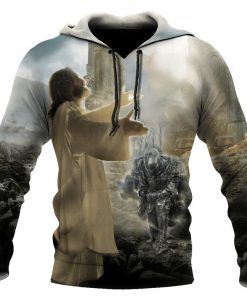 Jesus And Knight Templar God 3D Hoodie For Man And Women, Jesus Printed 3D Hoodie