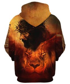 Jesus And Lion 3D Hoodies Faith Over Fear Hoodies Jesus Hoodie Men & Women, God 3D Printed Hoodie, Christian Apparel Hoodies