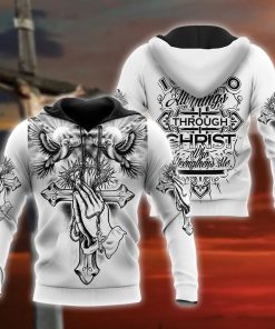 Jesus And Pigeon I Can Do All Thing Through Christ God 3D Hoodie For Man And Women, Jesus Printed 3D Hoodie