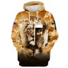 Jesus And Lion, Faith Over Fear Hoodie For Men & Women, God 3D Printed Hoodie, Christian Apparel Hoodies