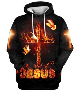 Jesus And The Three Crosses 3D Hoodies Jesus Hoodie Men & Women, God 3D Printed Hoodie, Christian Apparel Hoodies