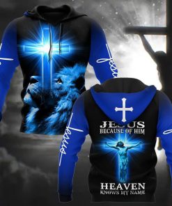 Jesus Because Of Him Heaven Knows My Name God 3D Hoodie For Man And Women, Jesus Printed 3D Hoodie