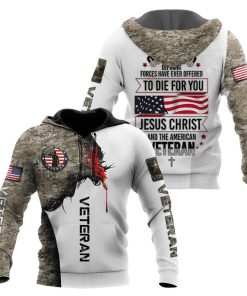 Jesus Christ And American Veteran Proud God 3D Hoodie For Man And Women, Jesus Printed 3D Hoodie