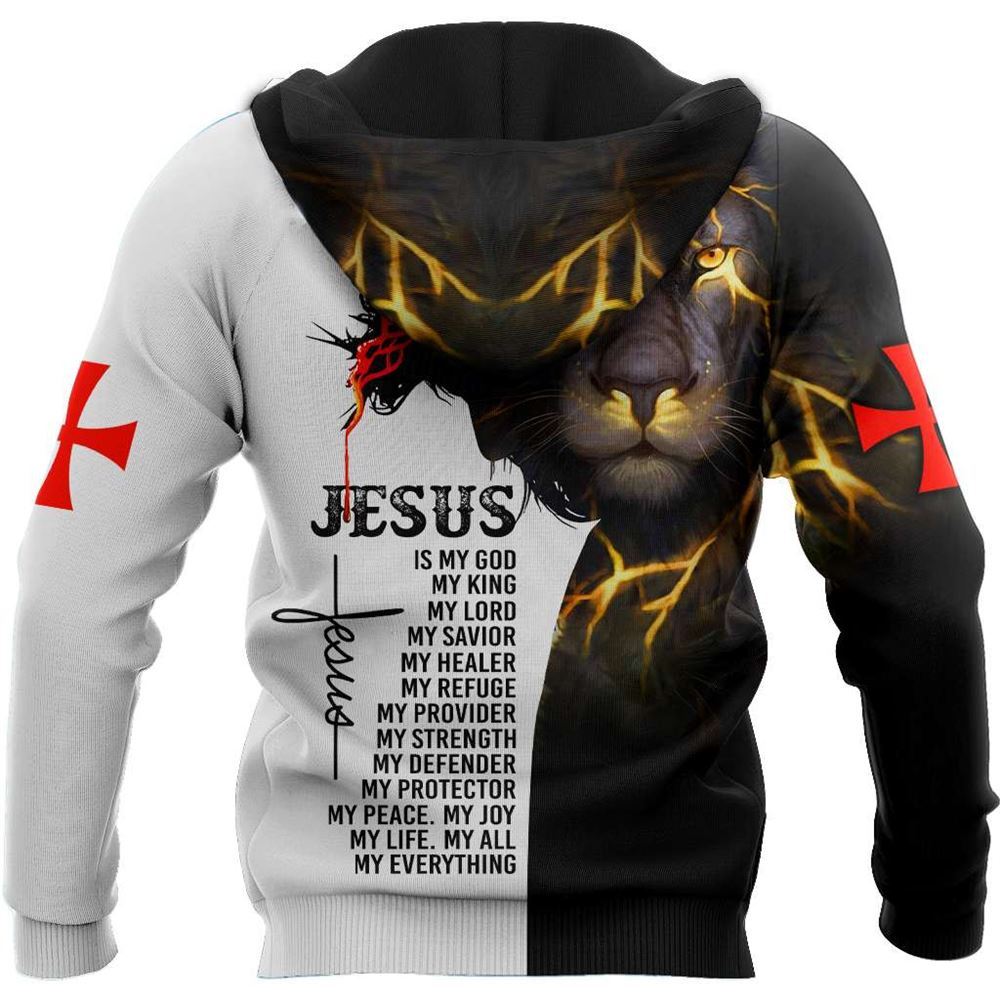 Jesus Christ And Lion My Everything God 3D Hoodie For Man And Women, Jesus Printed 3D Hoodie