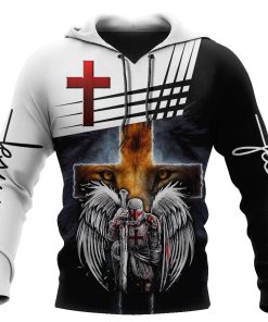 Jesus Christ Cross And Lion Knight Until I Said Amen God 3D Hoodie For Man And Women, Jesus Printed 3D Hoodie
