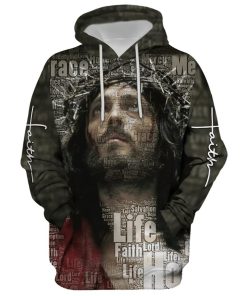 Jesus Christ Crown Of Thorns Hoodie For Men & Women, God 3D Printed Hoodie, Christian Apparel Hoodies