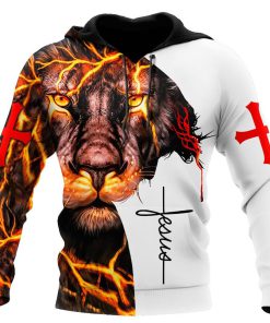 Jesus Christ Fear Not For Jesus Lion And Cross God 3D Hoodie For Man And Women, Jesus Printed 3D Hoodie