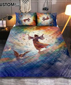 Jesus Christ Is Dancing Quilt Bedding Set Prints - Jesus Quilt Bedding Set Art - Christian Bedroom Decor