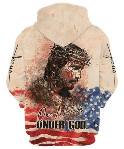 Jesus Christ One Nation Under God Hoodies Jesus Hoodie Men & Women, God 3D Printed Hoodie, Christian Apparel Hoodies
