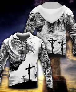 Jesus Christ With God And Mary Tattoo God 3D Hoodie For Man And Women, Jesus Printed 3D Hoodie