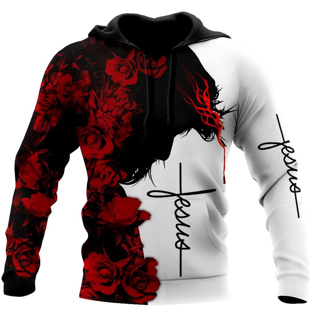 Jesus Christ With Roses Jesus Is My Healer God 3D Hoodie For Man And Women, Jesus Printed 3D Hoodie