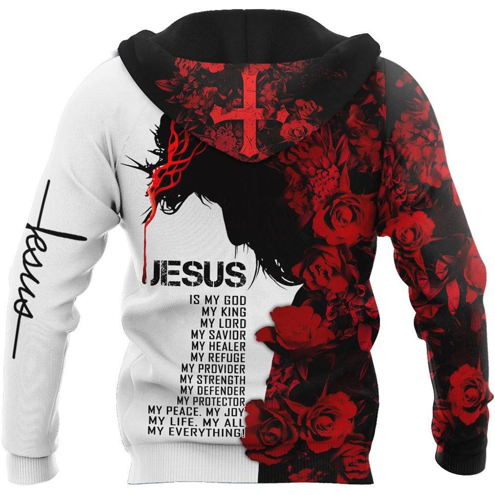 Jesus Christ With Roses Jesus Is My Healer God 3D Hoodie For Man And Women, Jesus Printed 3D Hoodie
