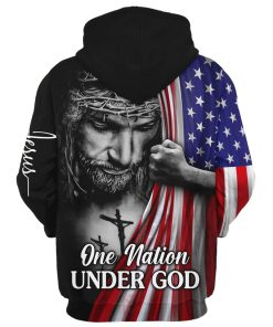 Jesus Christian Flag American, One Nation Under God Hoodie For Men & Women, God 3D Printed Hoodie, Christian Apparel Hoodies