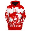 Jesus Christian Flag American, One Nation Under God Hoodie For Men & Women, God 3D Printed Hoodie, Christian Apparel Hoodies