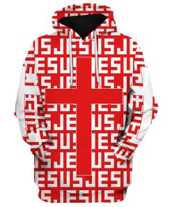 Jesus Cross Red Hoodies Jesus Hoodie Men & Women, God 3D Printed Hoodie, Christian Apparel Hoodies