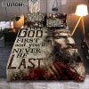 Jesus Face Crown Of Thorns Cross Bedroom Quilt Bedding Set - Jesus Portrait Quilt Bedding Set Prints - Christian Bedroom