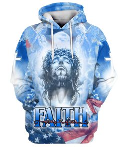 Jesus Faith Over Fear Hoodies Jesus Hoodie Men & Women, God 3D Printed Hoodie, Christian Apparel Hoodies