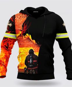Jesus Firefighter God Will Bring You Through The Fire 3D Hoodies For Women Men, God 3D Printed Hoodie, Christian Apparel Hoodies