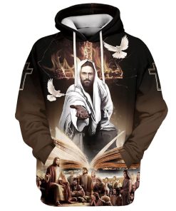 Jesus God Bible And Dove Hoodies Jesus Hoodie For Men & Women, God 3D Printed Hoodie, Christian Apparel Hoodies