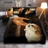 Jesus Hand Shih Tzu Quilt Bedding Set - Take His Hand Bedroom Quilt Bedding Set - Jesus Portrait Quilt Bedding Set Prints - Christian Bedroom