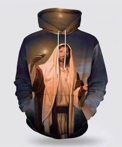 Jesus Holding Candle 3D Hoodies For Women Men, God 3D Printed Hoodie, Christian Apparel Hoodies