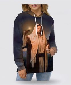 Jesus Holding Candle 3D Hoodies For Women Men, God 3D Printed Hoodie, Christian Apparel Hoodies