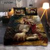 Jesus Hugs The Firefighter Quilt Bedding Set Prints - Jesus Christ Quilt Bedding Set Art - Christian Cover Twin Bedding Decor