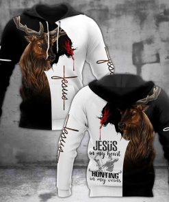 Jesus In My Heart, Hunting In My Veins God 3D Hoodie For Man And Women, Jesus Printed 3D Hoodie