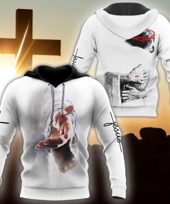 Jesus In The Arms Of Lord God 3D Hoodie For Man And Women, Jesus Printed 3D Hoodie