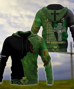 Jesus Irish Saint Patrick Day God 3D Hoodie For Man And Women, Jesus Printed 3D Hoodie