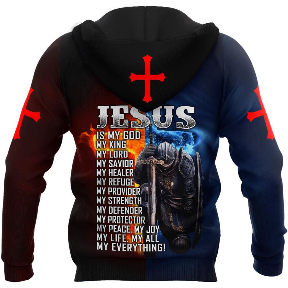 Jesus Is My God My King My Everything Knight Templars God 3D Hoodie For Man And Women, Jesus Printed 3D Hoodie