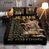 Jesus Is My God My King My Everything Quilt Bedding Set - Autumn Season Wooden Cross Quilt Bedding Set Bedroom - Christian Quilt Bedding Set Prints
