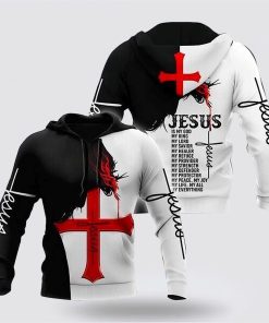 Jesus Is My Life 3D Hoodies For Women Men, God 3D Printed Hoodie, Christian Apparel Hoodies