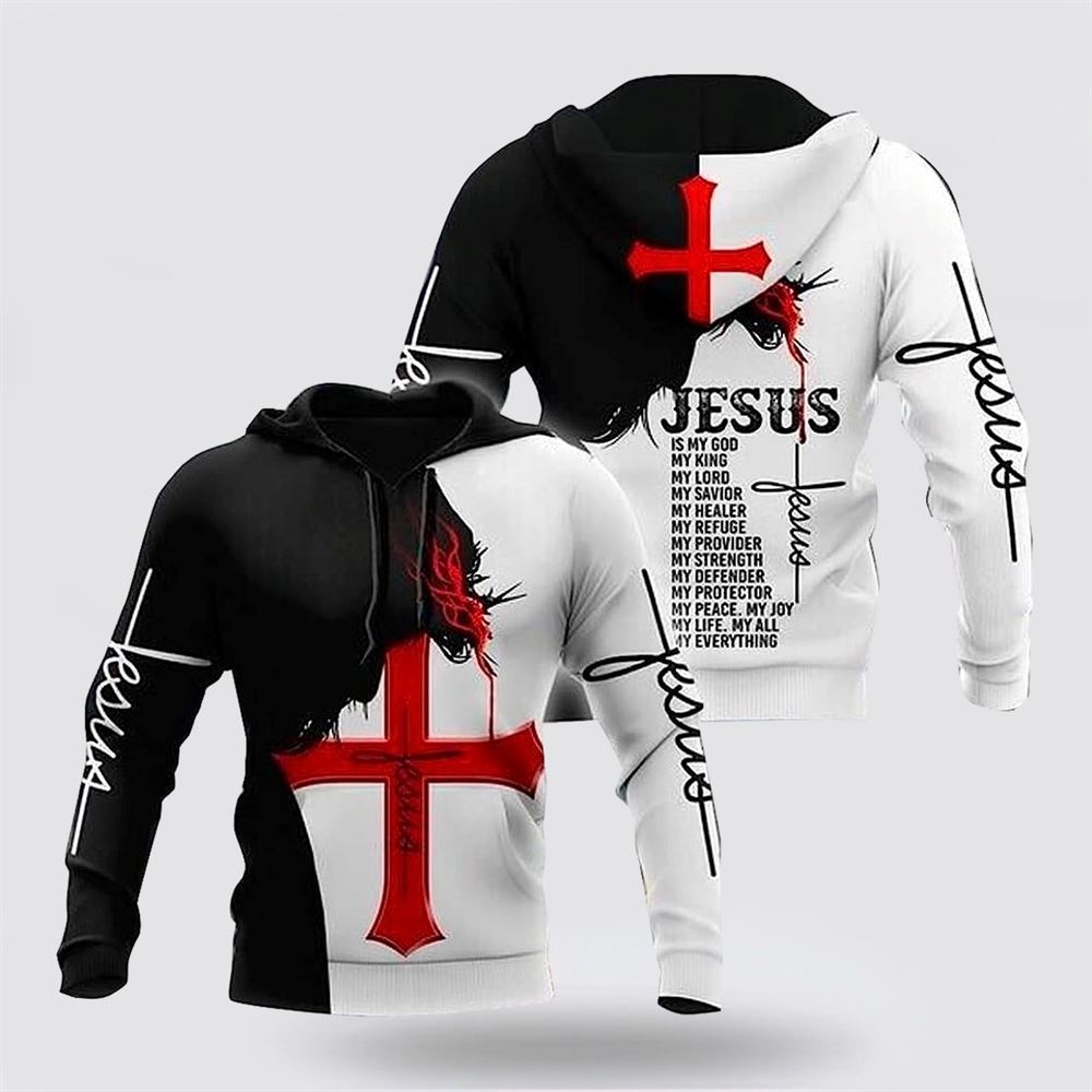 Jesus Is My Life 3D Hoodies For Women Men, God 3D Printed Hoodie, Christian Apparel Hoodies
