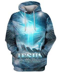 Jesus Is My Savior Hoodie Hand Holding Cross Hoodies Jesus Hoodie Men & Women, God 3D Printed Hoodie, Christian Apparel Hoodies