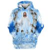 Jesus Is My Savior Hoodie Hand Holding Cross Hoodies Jesus Hoodie Men & Women, God 3D Printed Hoodie, Christian Apparel Hoodies