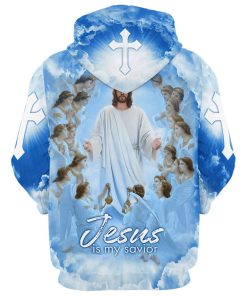 Jesus Is My Savior Hoodie Jesus And Angels 3D Hoodies Jesus Hoodie Men & Women, God 3D Printed Hoodie, Christian Apparel Hoodies