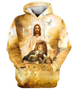 Jesus Is My Savior Hoodie Jesus Lion Sheep Dove 3D Hoodies Jesus Hoodie Men & Women, God 3D Printed Hoodie, Christian Apparel Hoodies