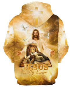 Jesus Is My Savior Hoodie Jesus Lion Sheep Dove 3D Hoodies Jesus Hoodie Men & Women, God 3D Printed Hoodie, Christian Apparel Hoodies
