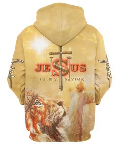 Jesus Is My Savior, Jesus And Lion Hoodie For Men & Women, God 3D Printed Hoodie, Christian Apparel Hoodies