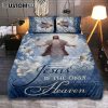 Jesus Is The Key To Heaven Quilt Bedding Set - Jesus Christ Northern Cardinal Quilt Bedding Set - Christian Bedroom - Religious Home Decor