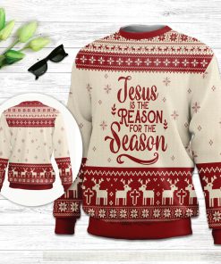 Jesus Is The Reason For The Season Ugly Christmas Sweater - Christian Unisex Sweater - Religious Christmas Gift