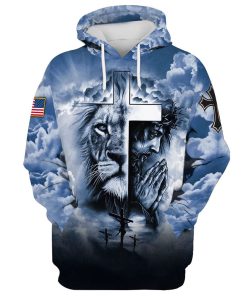 Jesus, Lion And Cross Hoodie For Men & Women, God 3D Printed Hoodie, Christian Apparel Hoodies